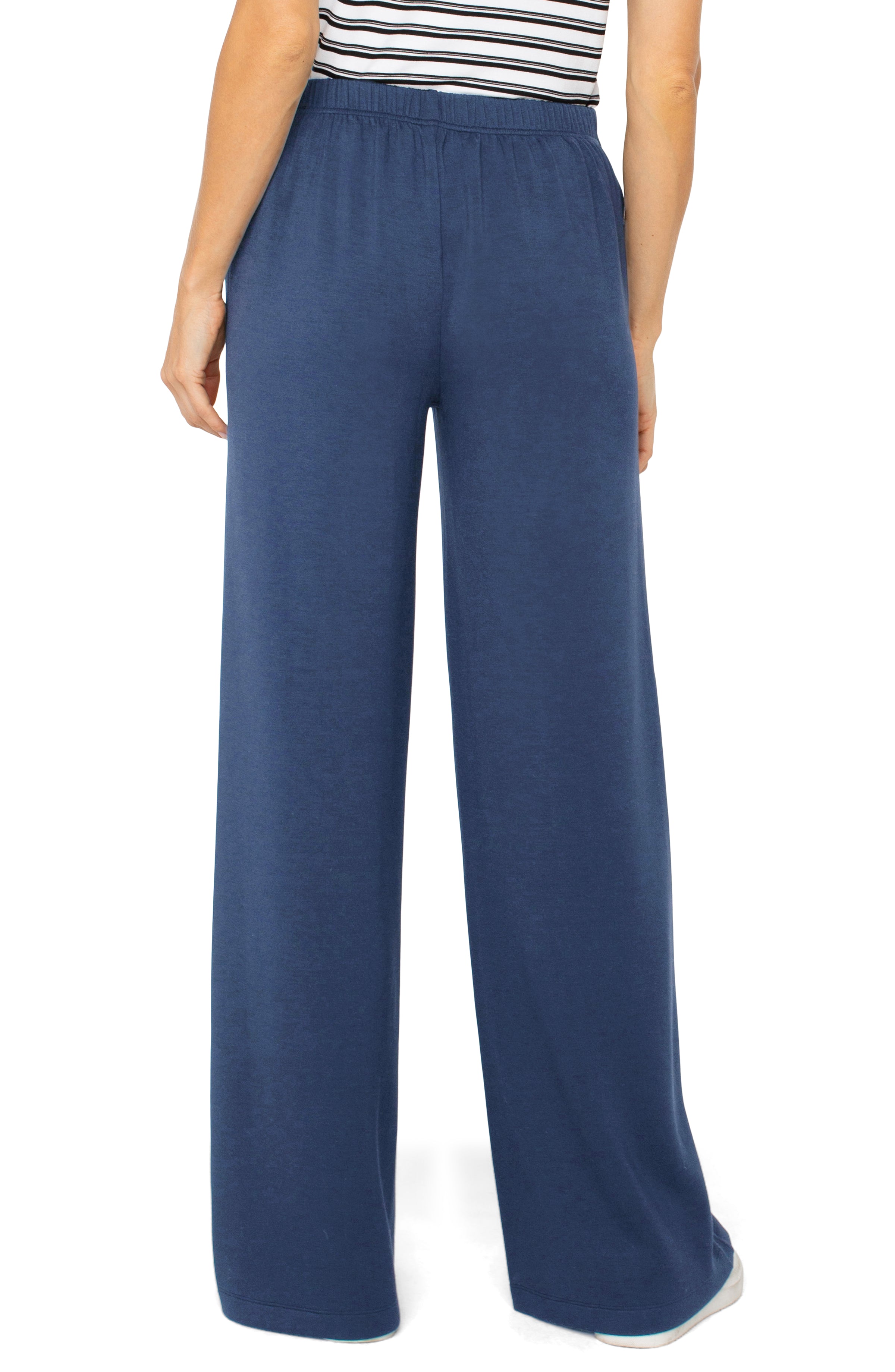 Liverpool Los Angeles Pull-On Wide Leg Pants - Prussian Blue-Bottoms-Liverpool-Deja Nu Boutique, Women's Fashion Boutique in Lampasas, Texas