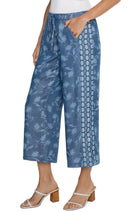 Liverpool Los Angeles Pull On Wide Leg Crop Trouser In Indigo Floral-Bottoms-Liverpool-Deja Nu Boutique, Women's Fashion Boutique in Lampasas, Texas