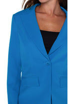 Liverpool Notch Collar Blazer In Diva Blue-Blazers-Liverpool-Deja Nu Boutique, Women's Fashion Boutique in Lampasas, Texas