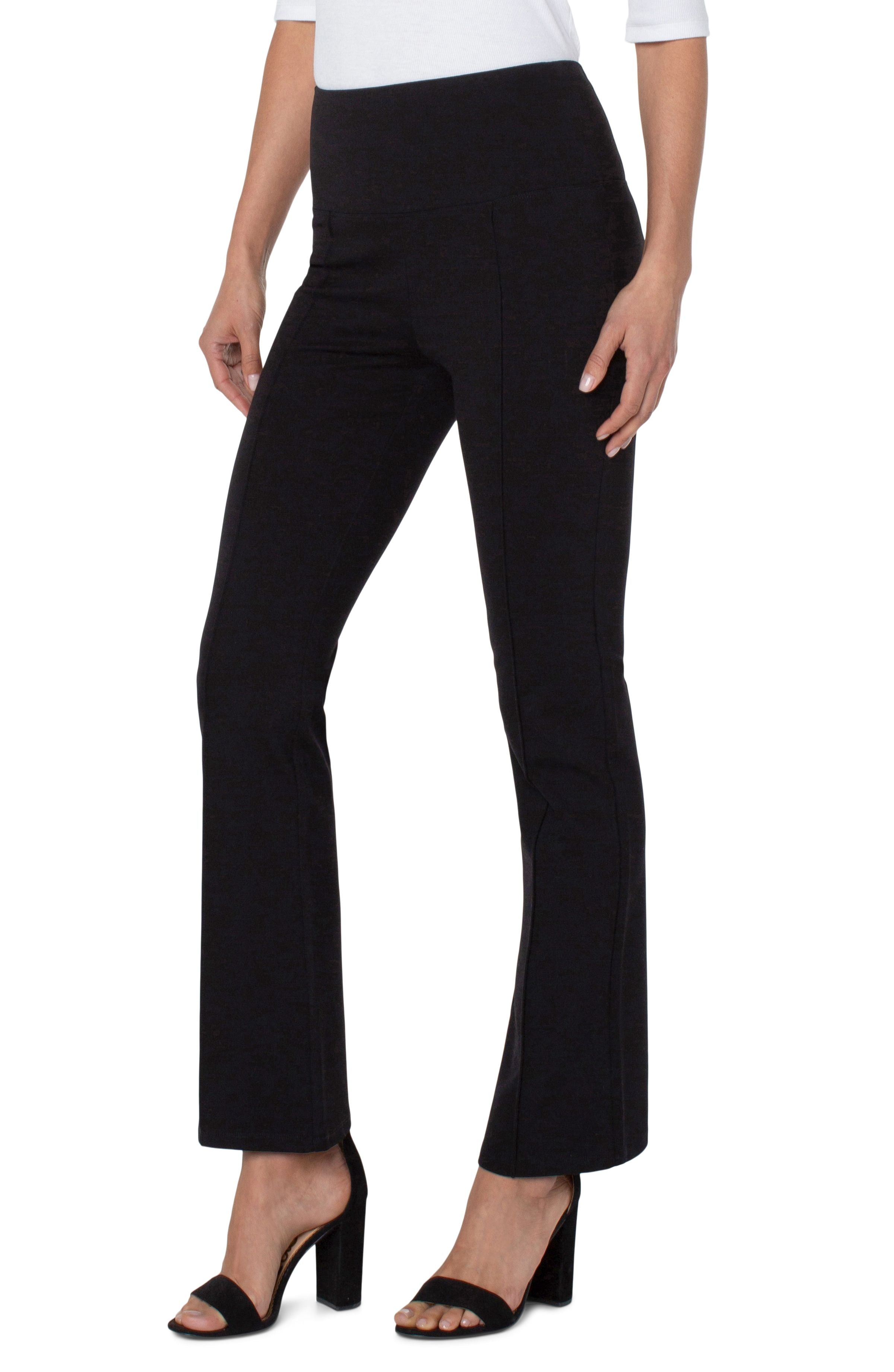 Liverpool Pearl Full Length Flare With Pintucks 31in In Black-Pants-Liverpool-Deja Nu Boutique, Women's Fashion Boutique in Lampasas, Texas