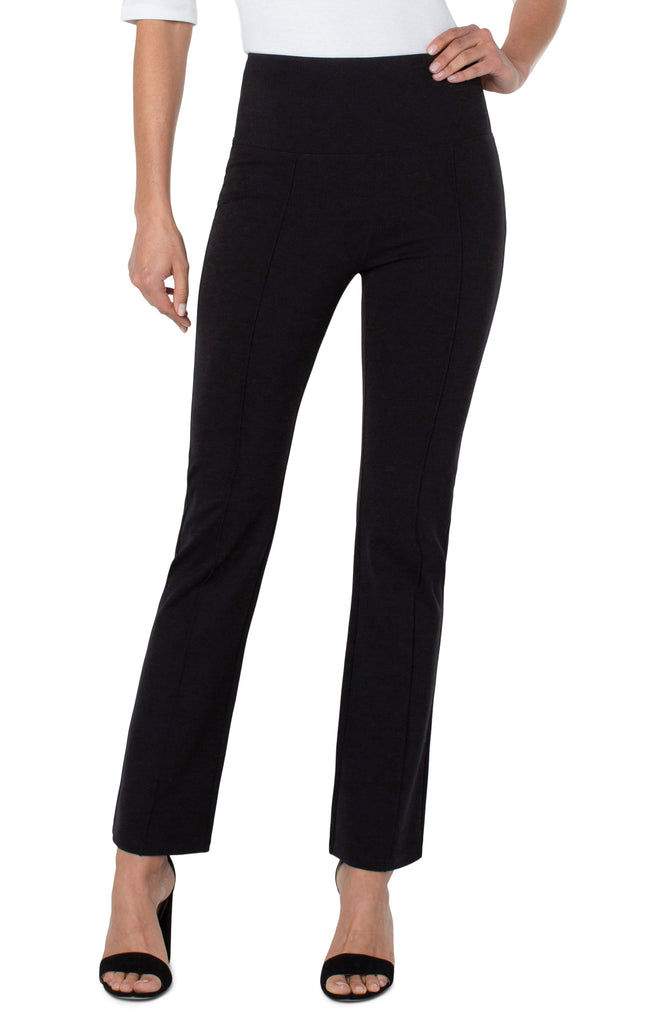 Liverpool Pearl Full Length Flare With Pintucks 31in In Black-Pants-Liverpool-Deja Nu Boutique, Women's Fashion Boutique in Lampasas, Texas