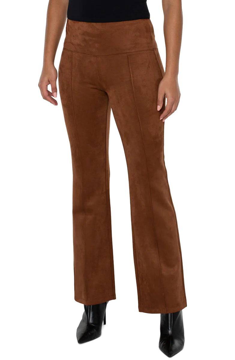 Liverpool Pearl Full Length Flare With Pintucks 31in In Penny Brown-Pants-Liverpool-Deja Nu Boutique, Women's Fashion Boutique in Lampasas, Texas