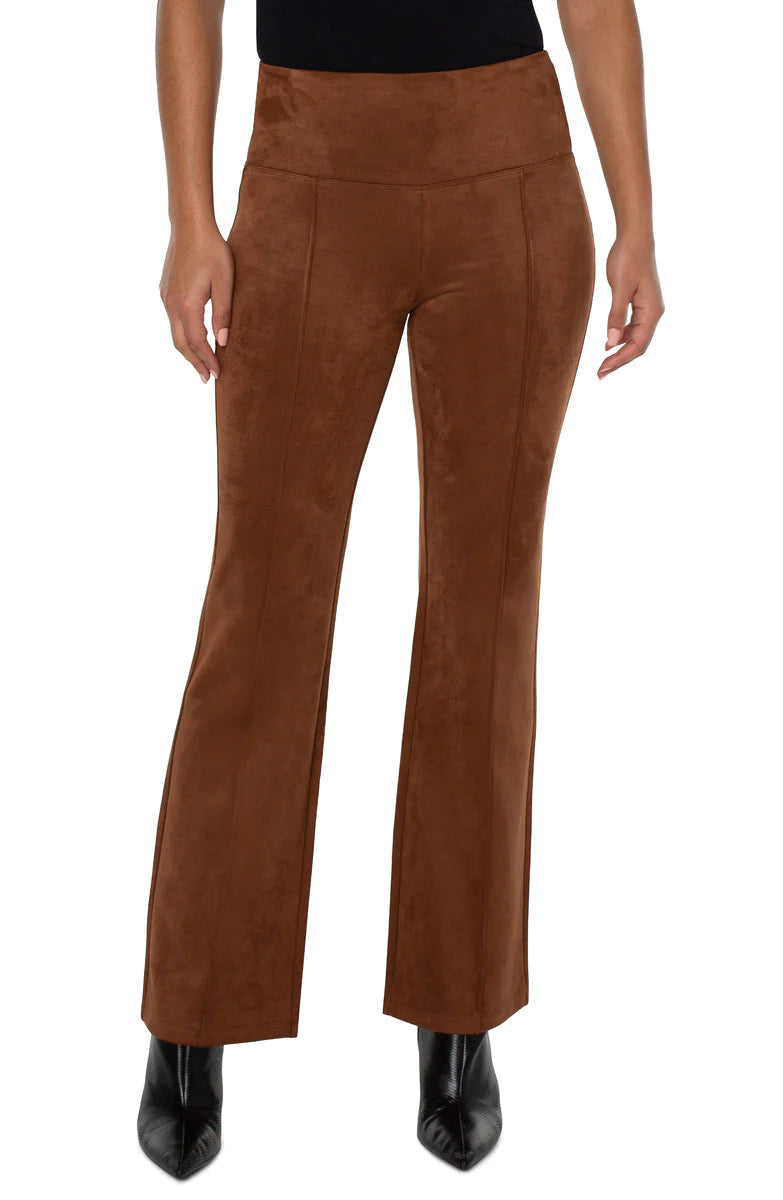 Liverpool Pearl Full Length Flare With Pintucks 31in In Penny Brown-Pants-Liverpool-Deja Nu Boutique, Women's Fashion Boutique in Lampasas, Texas