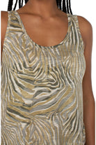 Liverpool Scoop Neck Slub Knit Tank In Abstract Tiger With High Low Hem-Camis/Tanks-Liverpool-Deja Nu Boutique, Women's Fashion Boutique in Lampasas, Texas