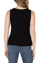 Liverpool Sleeveless Boat Neck Rib Knit Top In Black-Camis/Tanks-Liverpool-Deja Nu Boutique, Women's Fashion Boutique in Lampasas, Texas