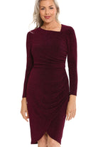 London Times For Maggy London Dovana Magenta Lurex Dress-Short Dresses-London Times-Deja Nu Boutique, Women's Fashion Boutique in Lampasas, Texas