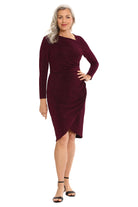 London Times For Maggy London Dovana Magenta Lurex Dress-Short Dresses-London Times-Deja Nu Boutique, Women's Fashion Boutique in Lampasas, Texas