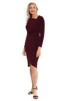 London Times For Maggy London Dovana Magenta Lurex Dress-Short Dresses-London Times-Deja Nu Boutique, Women's Fashion Boutique in Lampasas, Texas