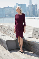 London Times For Maggy London Dovana Magenta Lurex Dress-Short Dresses-London Times-Deja Nu Boutique, Women's Fashion Boutique in Lampasas, Texas