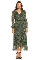 London Times For Maggy London Thora Green Animal Print Dress-Midi Dresses-London Times-Deja Nu Boutique, Women's Fashion Boutique in Lampasas, Texas