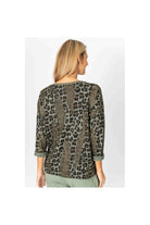 Look Mode Animal Print Glitter Sweater In Olive-Sweaters-Look Mode-Deja Nu Boutique, Women's Fashion Boutique in Lampasas, Texas