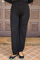 Look Mode Black Knit Cuff Pant-Joggers-Look Mode-Deja Nu Boutique, Women's Fashion Boutique in Lampasas, Texas