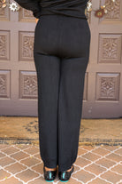 Look Mode Black Knit Cuff Pant-Joggers-Look Mode-Deja Nu Boutique, Women's Fashion Boutique in Lampasas, Texas