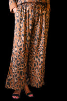 Look Mode Cheetah Print Wide Leg Pants In Rust-Bottoms-Look Mode-Deja Nu Boutique, Women's Fashion Boutique in Lampasas, Texas