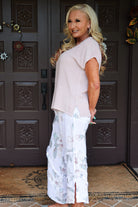 Look Mode Dusty Rose Gauze Linen V Neck Linen Top-Tops-Look Mode-Deja Nu Boutique, Women's Fashion Boutique in Lampasas, Texas