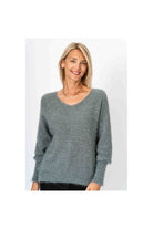 Look Mode Fluffy Dark Olive Knit Sweater-Sweaters-Look Mode-Deja Nu Boutique, Women's Fashion Boutique in Lampasas, Texas