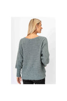 Look Mode Fluffy Dark Olive Knit Sweater-Sweaters-Look Mode-Deja Nu Boutique, Women's Fashion Boutique in Lampasas, Texas