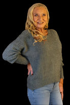 Look Mode Fluffy Grey Knit Sweater-Sweaters-Look Mode-Deja Nu Boutique, Women's Fashion Boutique in Lampasas, Texas