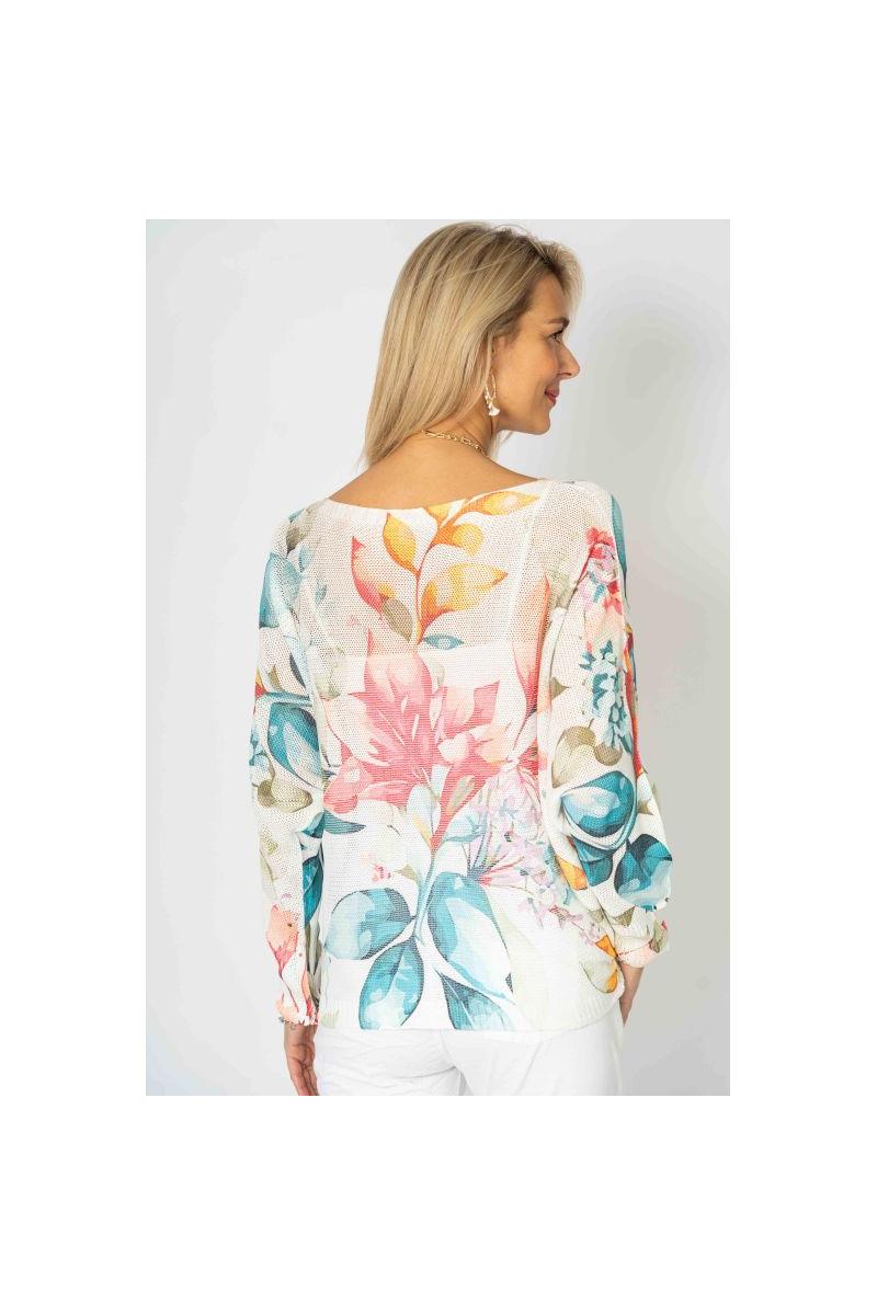 Look Mode Italian-Made Floral Batwing Sweater – One Size Wonder!-Sweaters-Look Mode-Deja Nu Boutique, Women's Fashion Boutique in Lampasas, Texas