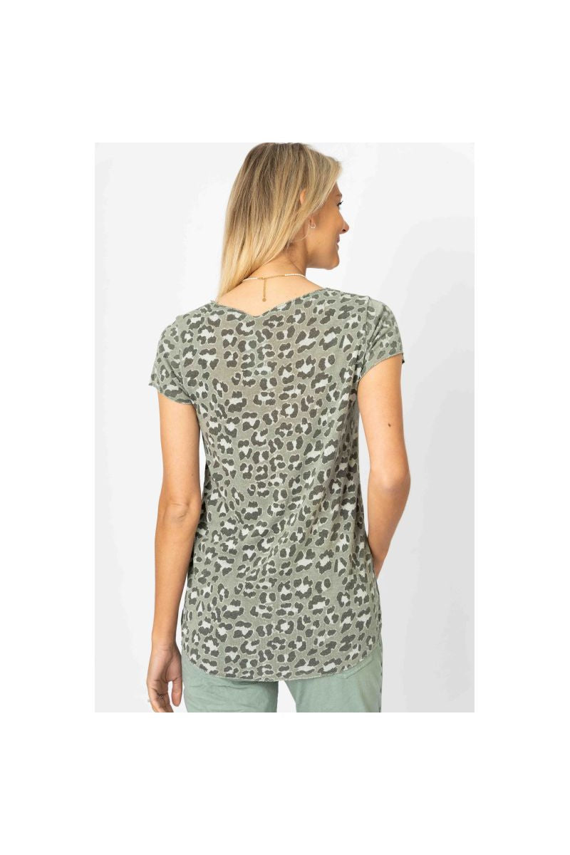 Look Mode Olive Cheetah Print T-Shirt-Graphic Tees-Look Mode-Deja Nu Boutique, Women's Fashion Boutique in Lampasas, Texas