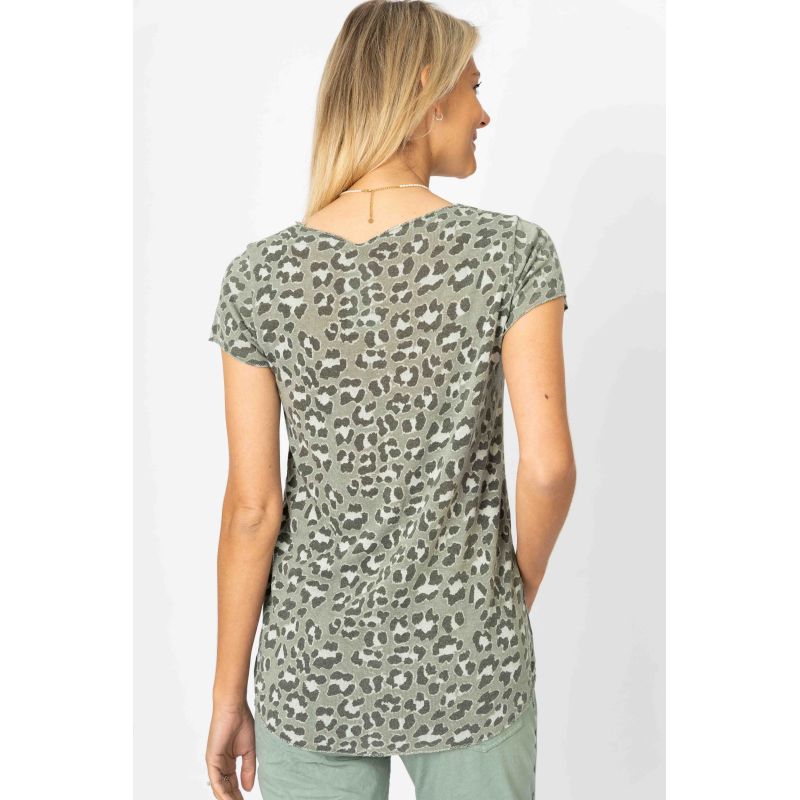 Look Mode Olive Cheetah Print T-Shirt-Graphic Tees-Look Mode-Deja Nu Boutique, Women's Fashion Boutique in Lampasas, Texas