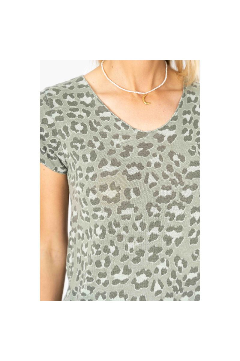 Look Mode Olive Cheetah Print T-Shirt-Graphic Tees-Look Mode-Deja Nu Boutique, Women's Fashion Boutique in Lampasas, Texas