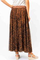 Look Mode Rust Leopard Print Long Tulle Skirt-skirts-Look Mode-Deja Nu Boutique, Women's Fashion Boutique in Lampasas, Texas