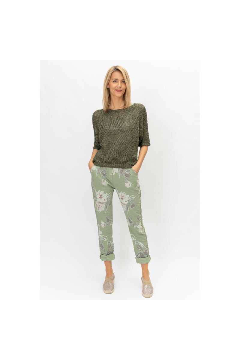 Look Mode Shimmer Thread Sweater With Sequin Details In Olive-Sweaters-Look Mode-Deja Nu Boutique, Women's Fashion Boutique in Lampasas, Texas