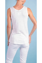 Look Mode White Cotton Tank With Raw Edges-Camis/Tanks-Look Mode-Deja Nu Boutique, Women's Fashion Boutique in Lampasas, Texas