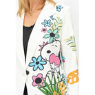 Look Mode White Snoopy In Hawaii Printed Blazer-Blazers-Look Mode-Deja Nu Boutique, Women's Fashion Boutique in Lampasas, Texas