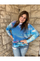 Look Mood Shades Of The Tide Batwing Sweater In Bright Blue-Tops-Look Mode-Deja Nu Boutique, Women's Fashion Boutique in Lampasas, Texas