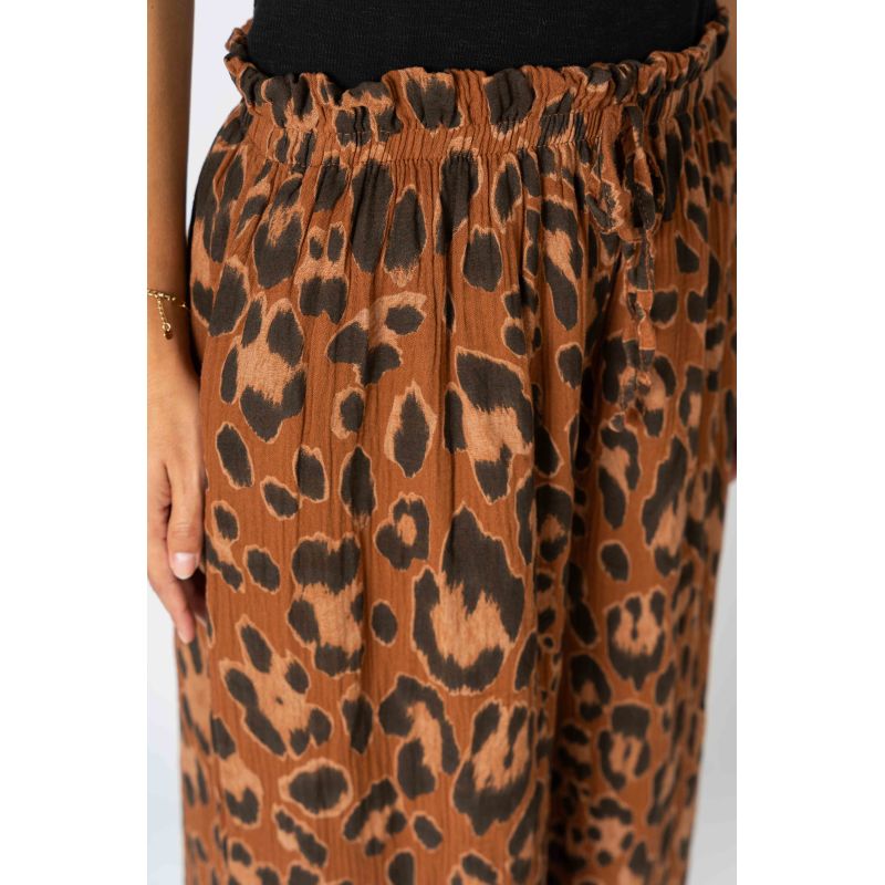 Look Mode Cheetah Print Wide Leg Pants In Rust-Bottoms-Look Mode-Deja Nu Boutique, Women's Fashion Boutique in Lampasas, Texas