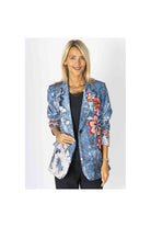 Look Mode Denim Flower Jacket-Blazers-Look Mode-Deja Nu Boutique, Women's Fashion Boutique in Lampasas, Texas