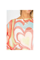 Look Mode Heart Print Open Weave Batwing Sweater – Made In Italy-Sweaters-Look Mode-Deja Nu Boutique, Women's Fashion Boutique in Lampasas, Texas