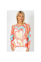 Look Mode Heart Print Open Weave Batwing Sweater – Made In Italy-Sweaters-Look Mode-Deja Nu Boutique, Women's Fashion Boutique in Lampasas, Texas