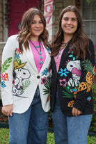 Look Mode White Snoopy In Hawaii Printed Blazer-Blazers-Look Mode-Deja Nu Boutique, Women's Fashion Boutique in Lampasas, Texas