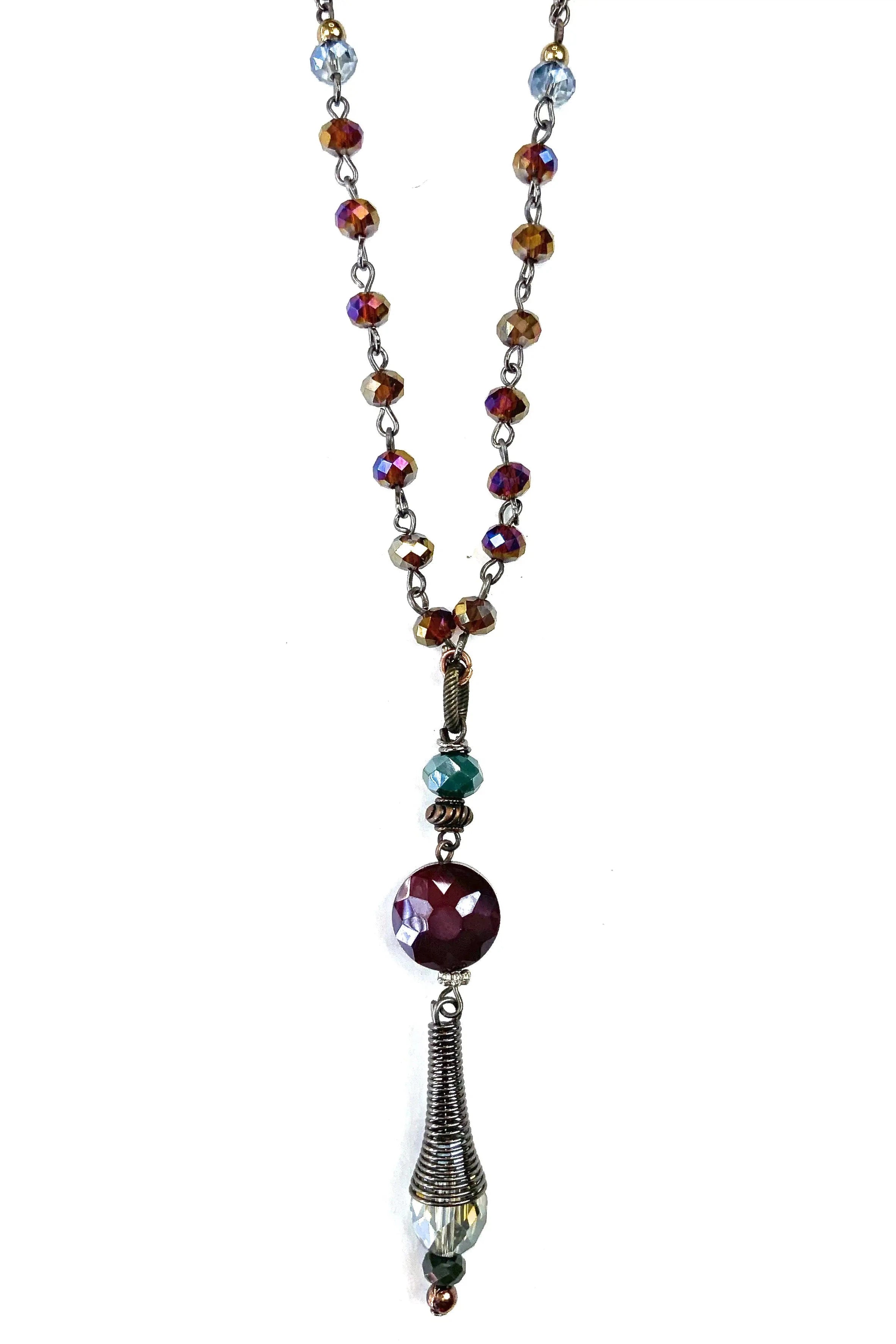 Lost And Found Aurora Collection Short Rosaries With Bead Tear Drop Charm-Necklaces-Lost And Found-Deja Nu Boutique, Women's Fashion Boutique in Lampasas, Texas