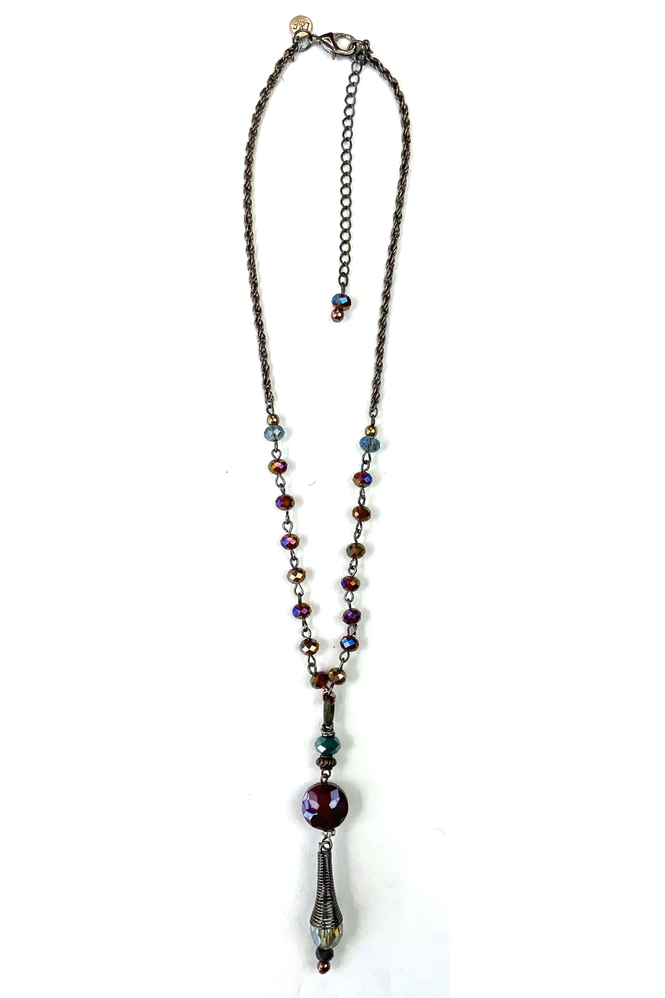 Lost And Found Aurora Collection Short Rosaries With Bead Tear Drop Charm-Necklaces-Lost And Found-Deja Nu Boutique, Women's Fashion Boutique in Lampasas, Texas