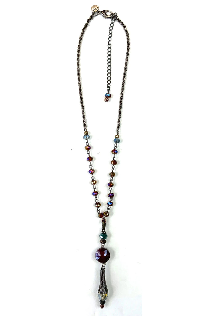 Lost And Found Aurora Collection Short Rosaries With Bead Tear Drop Charm-Necklaces-Lost And Found-Deja Nu Boutique, Women's Fashion Boutique in Lampasas, Texas