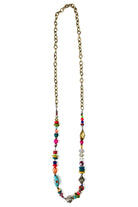 Lost And Found Long Bronze Colorful Beaded Necklace-Necklaces-Lost And Found-Deja Nu Boutique, Women's Fashion Boutique in Lampasas, Texas