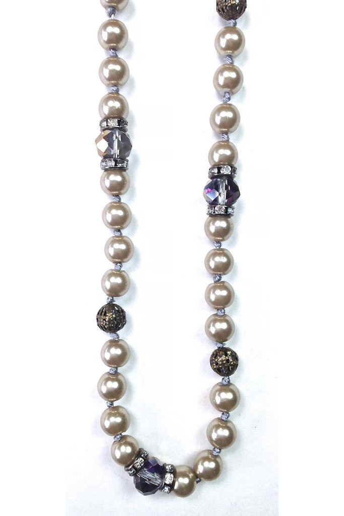 Lost And Found Treasure Chest Collection Extra Long Beaded Pearl With Rhinestone Stations-Necklaces-Lost And Found-Deja Nu Boutique, Women's Fashion Boutique in Lampasas, Texas