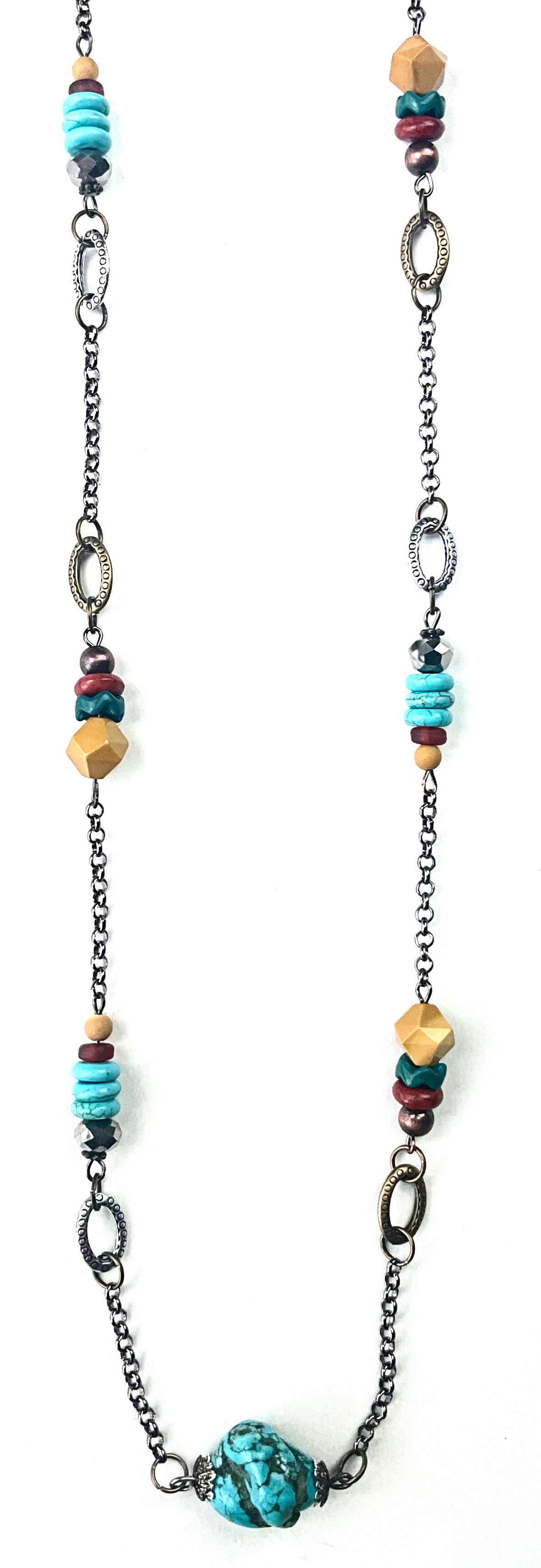 Lost & Found Trading Sedona Country Long Beaded Station Chain Necklace-Necklace-Lost And Found-Deja Nu Boutique, Women's Fashion Boutique in Lampasas, Texas
