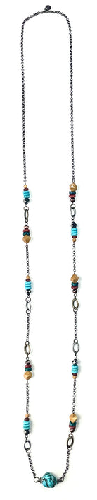 Lost & Found Trading Sedona Country Long Beaded Station Chain Necklace-Necklace-Lost And Found-Deja Nu Boutique, Women's Fashion Boutique in Lampasas, Texas