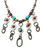 Lost & Found Trading Sedona Country Multi Solar Burst Drop Beaded Necklace-Necklace-Lost And Found-Deja Nu Boutique, Women's Fashion Boutique in Lampasas, Texas