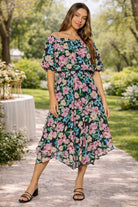 Lost + Wander Camilla Bloom Top In Black Multi Floral-Tops-Lost + Wander-Deja Nu Boutique, Women's Fashion Boutique in Lampasas, Texas