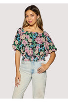 Lost + Wander Camilla Bloom Top In Black Multi Floral-Tops-Lost + Wander-Deja Nu Boutique, Women's Fashion Boutique in Lampasas, Texas