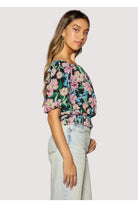Lost + Wander Camilla Bloom Top In Black Multi Floral-Tops-Lost + Wander-Deja Nu Boutique, Women's Fashion Boutique in Lampasas, Texas