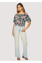 Lost + Wander Camilla Bloom Top In Black Multi Floral-Tops-Lost + Wander-Deja Nu Boutique, Women's Fashion Boutique in Lampasas, Texas