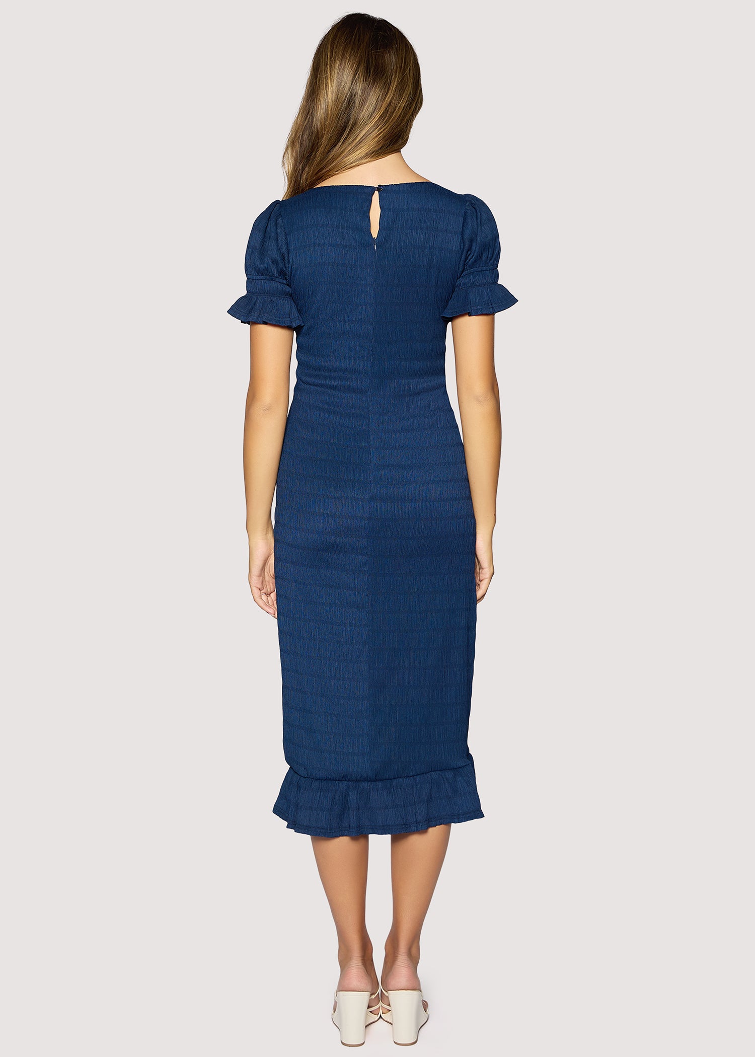 Lost + Wander Clara Smocked Knit Maxi Dress In Navy-Maxi Dresses-Lost + Wander-Deja Nu Boutique, Women's Fashion Boutique in Lampasas, Texas