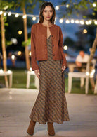 Lost + Wander Heritage Revival Brown Multi Cupro Satin Maxi Dress-Maxi Dresses-Lost + Wander-Deja Nu Boutique, Women's Fashion Boutique in Lampasas, Texas